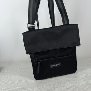 Sherpani Pica Fold Over Crossbody Purse Travel Bag Nylon Pockets Light Black
